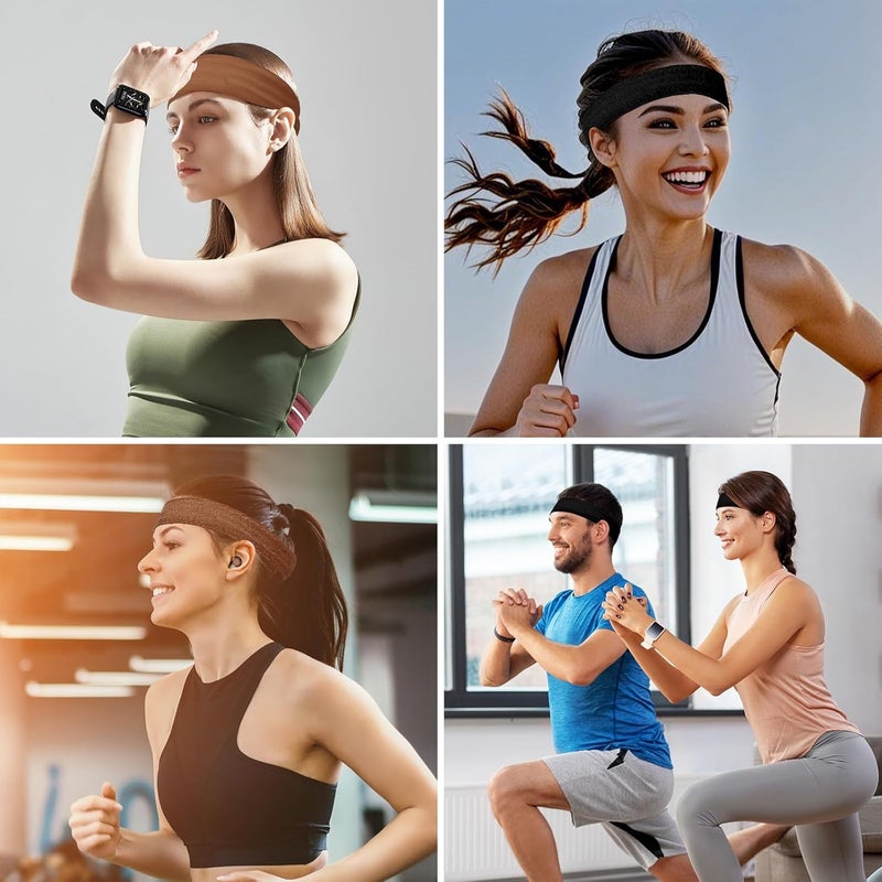 ONEYE Workout Headbands Non Slip Headband Sport Headbands Sweatbands Elastic Sport Hair Bands for Sports Travel Indoor Fitness Gym - Image 5